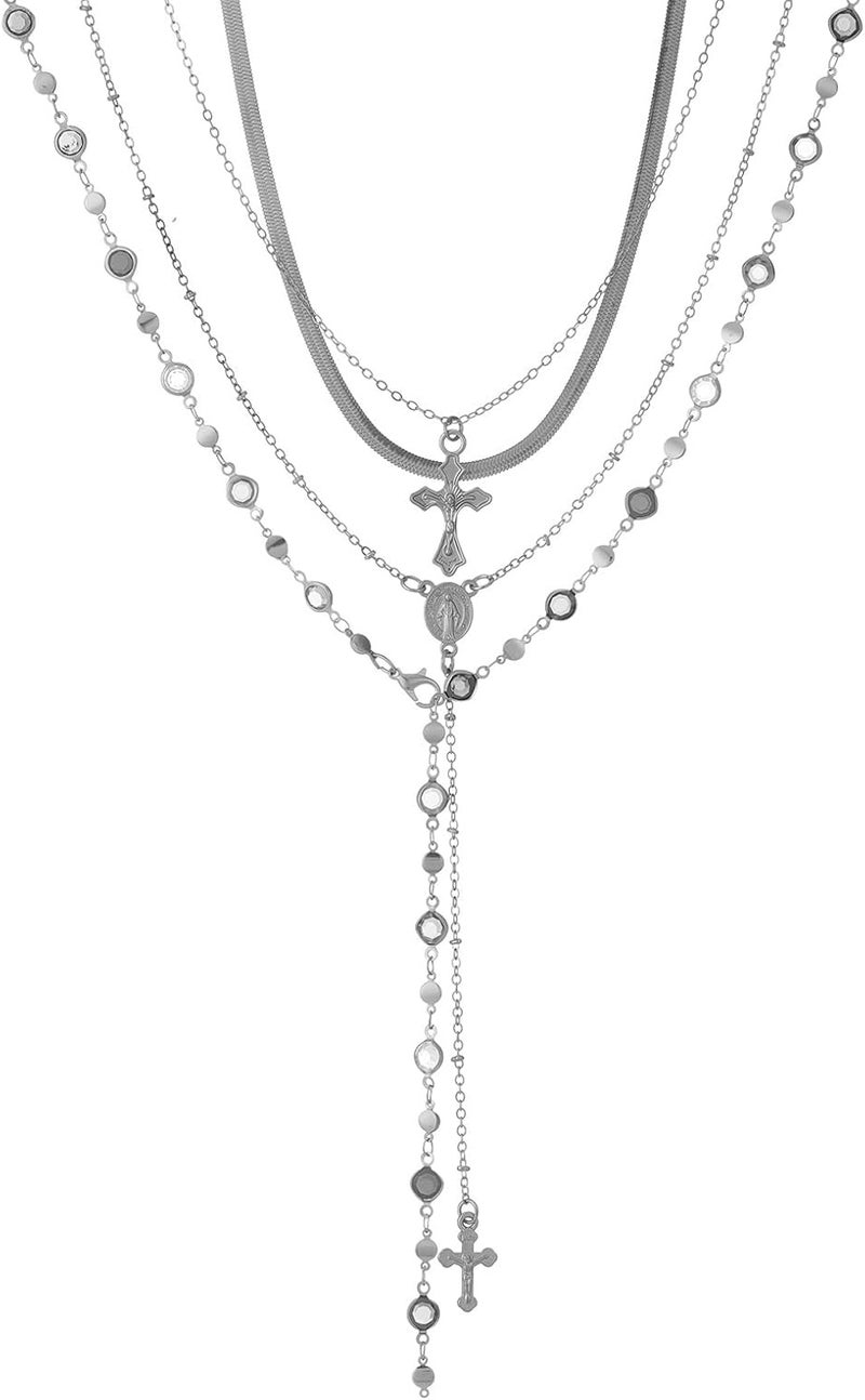 KURTCB Rhinestone Necklace for Women Boho Long Y Lariat Necklace Colorful Summer Beach Jewelry - Image 1
